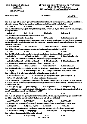 Đề thi thử Tốt nghiệp THPT môn Sinh học - Mã đề 204 - Năm học 2020-2021 - Sở giáo dục và đào tạo Bắc Ninh (Có đáp án)